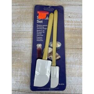 New Sealed Vintage Rubbermaid Spatula 2 Pc Set Mustard Yellow 1976